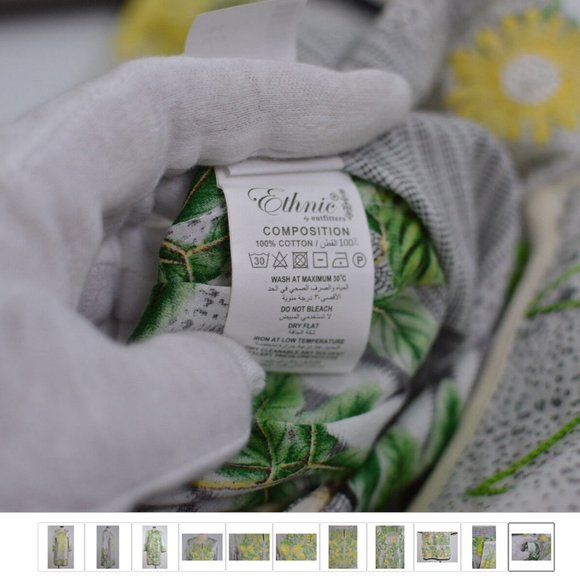 Kurta Tunic Dress Flower Embroidered Jewel Embellished Ethnic by Outfitters sz M - Picture 7 of 8